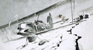 Unidentified Biplane Landing on Cracked Ice by Graham Coton
