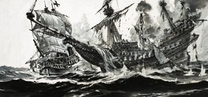 Unidentified sea battle by Graham Coton