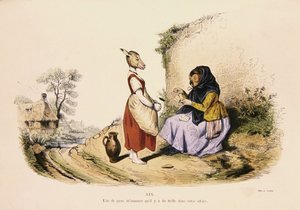 An Owl telling the fortune of a Donkey, caricature from 
