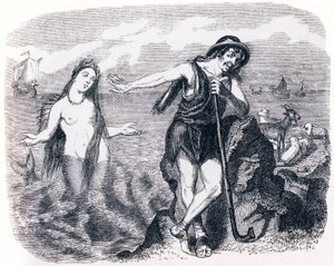 The Shepherd and the Sea - Fables by La Fontaine by Grandville
