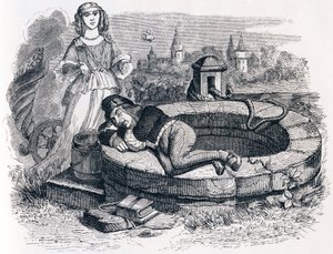 The Fortune and the Child - Fables by La Fontaine by Grandville