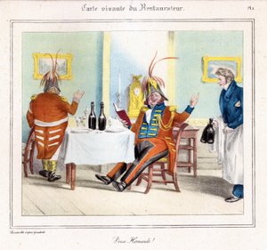 The Restaurateur Living Map: Two Lobsters! 1831-32 (lithography)