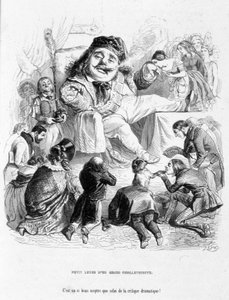 Mocking the power of a dramatic critic. Cartoon In Jérôme Paturot in search of a social position by Louis Reybaud