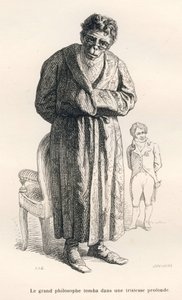 Philosopher Monkey. Illustrated Vignettes by JJ Granville. Engraving Signed Breviere in the Section Entitled 