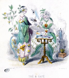 Tea and coffee - allegory by Grandville by Grandville