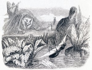 The Dove and the Ant - Fables by La Fontaine by Grandville