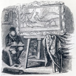 The Jay Adorns with Peacock Feathers by Grandville