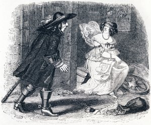 The Man Who Runs After His Fortune, and the One Who Stays in His Bed - Fables by La Fontaine by Grandville