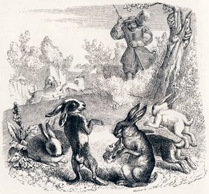 The Rabbits - Fables by La Fontaine by Grandville