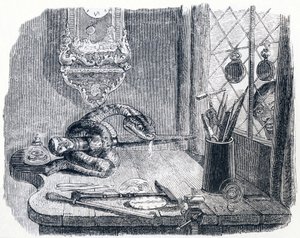 The Snake and the File - Fables by La Fontaine by Grandville