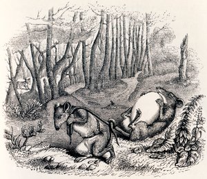 The Two Rats, the Fox and the Egg - Fables by La Fontaine by Grandville