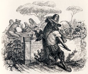 The Wolf and the Shepherds - Fables by La Fontaine by Grandville