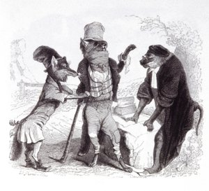 The Wolf Pleading Against the Fox in Front of the Monkey
