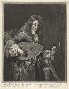 Portrait of the Lutenist and Composer Charles Mouton by Gérard Edelinck