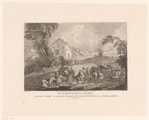 Landscape with Passing Group of Soldiers (Les Fatigues de la Guerre) by Gérard Jean Baptiste Scotin (II)