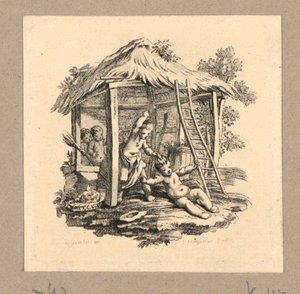 A Girl Spanks a Boy by Gravelot