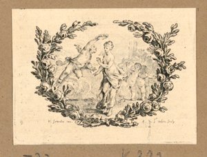 A Putto Crowning a Girl by Gravelot
