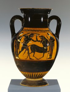 Athenian Attic Black-Figure Panel-Amphora Type B with Heracles Attacking the Centaur