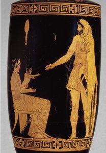 Attic Red-Figure Lekythos Depicting Herakles (detail) by Greek