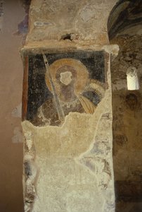 Defaced frescoes in the Church of the Panayia