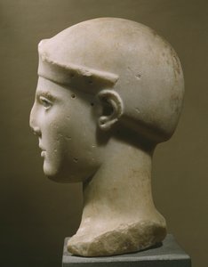 Head of Helmeted Athena, from Aegina, c.470-460 BC