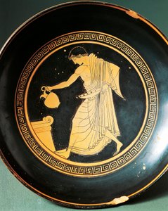 Kylix by Douris Depicting Youth Near an Altar, 6th Century BC by Greek