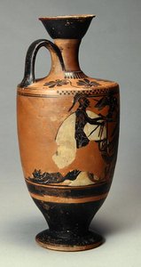 Lekythos with Achilles and the Body of Hector, from Athens, 510-500 BC