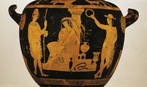 Red-figure krater depicting Orestes, Elektra, and Pylades at the tomb of Agamemnon