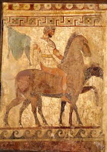 Soldier on a Horse, Funerary Painting
