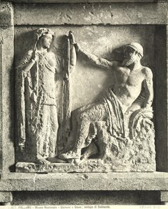 Zeus and Hera, metope from Temple E in Selinunte, Sicily by Greek