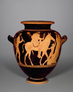 Attic red-figure stamnos, depicting the return of Hephaestus, from the Group of Polygnotus (detail)