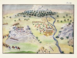 Battles between Turks and Greeks at Karpenisi and Kaliakouda (plate 12) from Pictorial History of the Greek War of Independence by General Makryjannis
