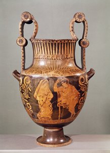 Red-Figure Crater Depicting a Conversation Between an Ephebe and a Woman Wearing a Himation, from Boeotia by Greek School