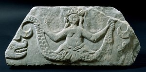 Relief depicting a twin-tailed mermaid, possibly from the Cyclades, late 18th century