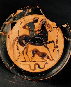 Rider and his dog by Greek School
