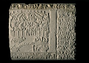 GREEK ART: Trojan War. Tabula Iliaca with reliefs of the Trojan cycle by Greek School