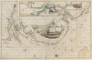 A Chart of the East Coast from Barton, Lincolnshire, to Dover, Kent by Greenvile Collins