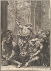 Christ Driving the Merchants from the Temple, from The Passion of Christ, Plate 3 by Gregoire Huret