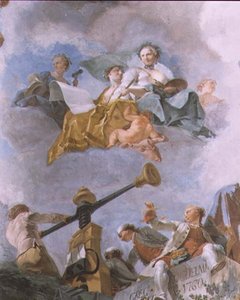 Allegorical Figures, Detail of the Ceiling of the Great Gallery by Gregorio Guglielmi