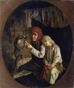 Spinning Lesson by Grigori Grigoryevich Myasoedov