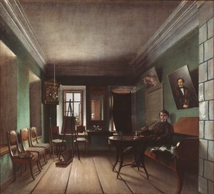 Interior in the Bykovs house by Grigory Vasilievich Yurov