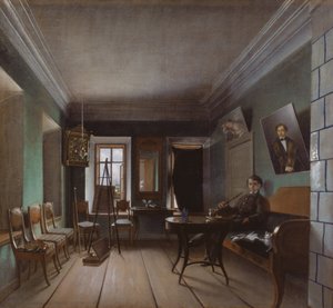Interior of Bykovs House, 1850s by Grigory Vasilievich Yurov