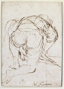 Man kneeling by Guercino