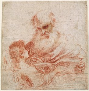 Evangelist Matthew with the Angel by Guercino
