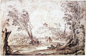 Landscape, 17th century by Guercino