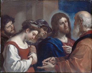 The Woman Taken in Adultery by Guercino
