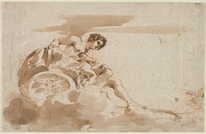 Venus and Cupid in a Chariot by Guercino