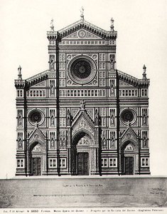 Design for the facade of Santa Maria del Fiore or Duomo in Florence by Guglielmo Petersen