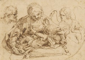 Holy Family with an Angel by Guido Reni