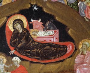 The nativity, detail of the life of Christ by Guido da Siena